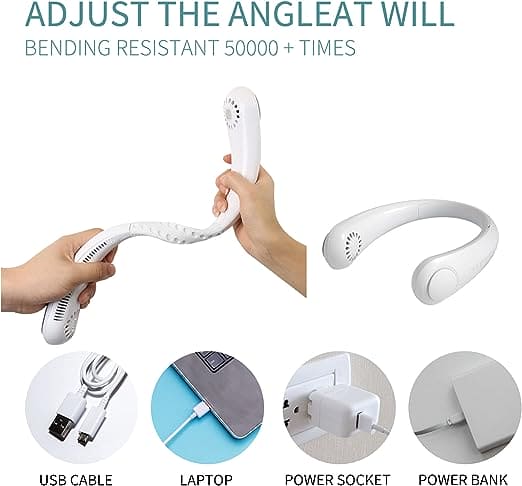 Portable Neck Fan, Bladeless Hanging Neck Fan, Summer Traveling Outdoor Sports Fans, Hands Free Rechargeable Head Fan, Cooling Airflow Wingless Neck Fan, Mini Air Cooler Conditioner for Travel Outdoor, Adjustable Comfy Neck Fan Portable Neck Fan, Bladeless Hanging Neck Fan, Summer Traveling Outdoor Sports Fans, Hands Free Rechargeable Head Fan, Cooling Airflow Wingless Neck Fan, Mini Air Cooler Conditioner for Travel Outdoor, Adjustable Comfy Neck Fan